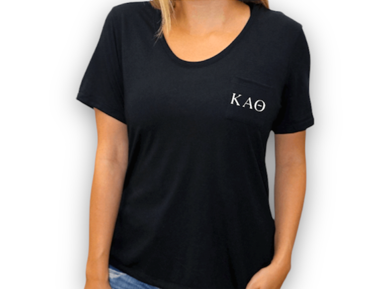 Black Kappa Alpha Theta Pocket Tee
