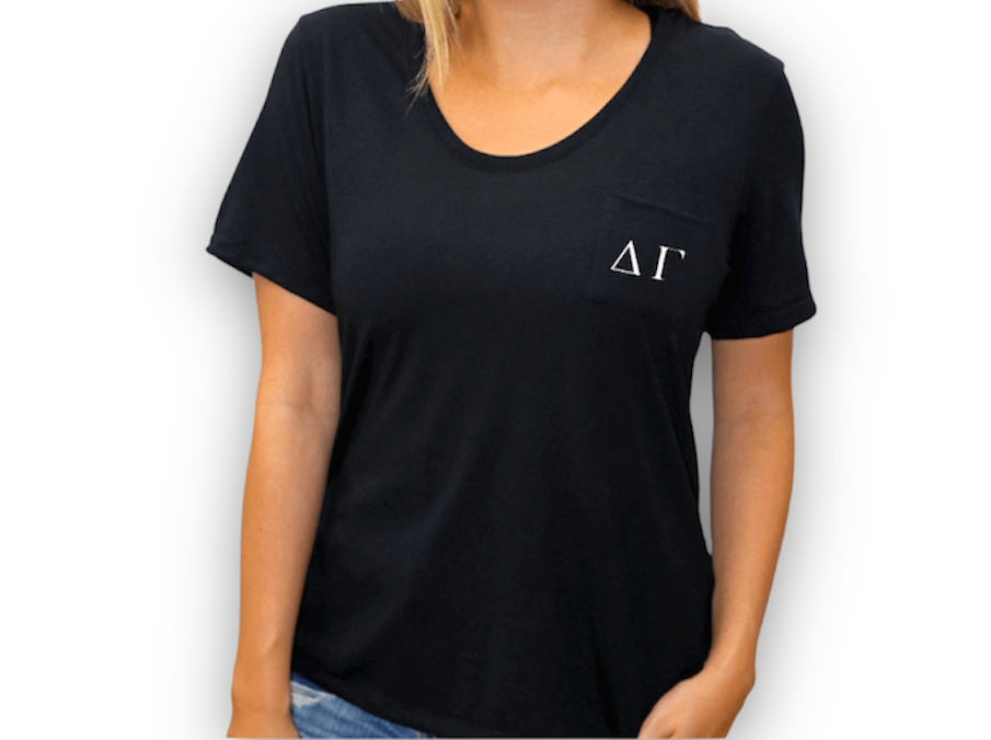 Black Delta Gamma Pocket Tee