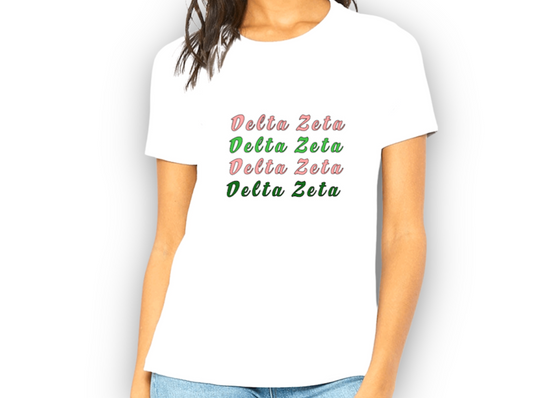 Delta Zeta Rose and Green T-Shirt