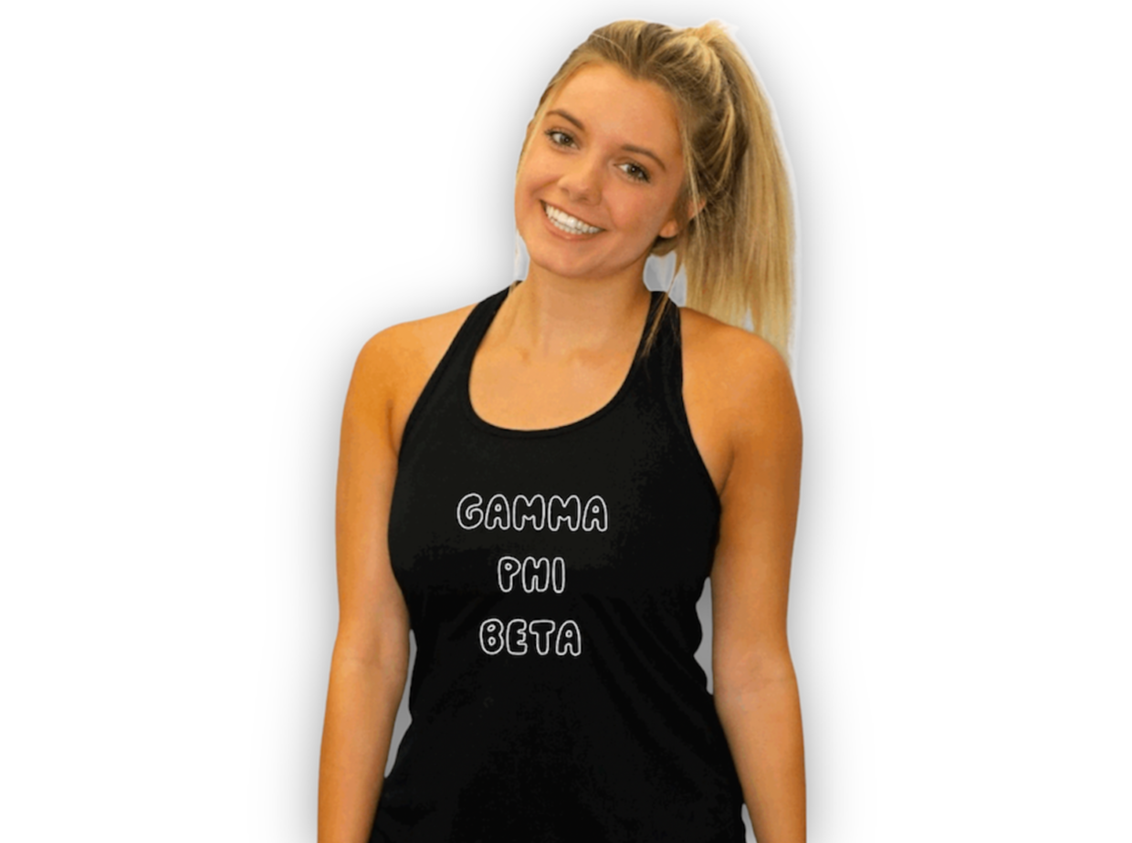 Gamma Phi Beta Razor back tank top