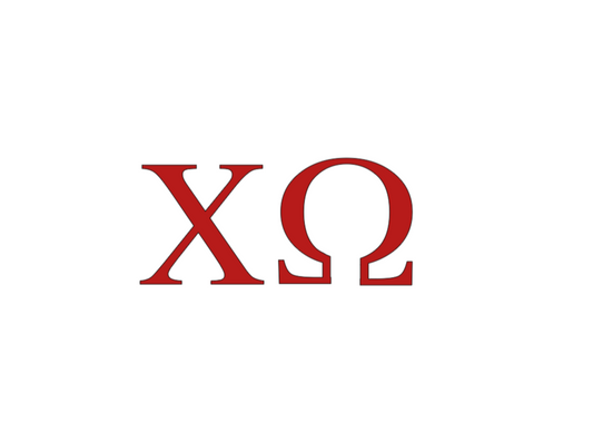 Chi Omega Letters Decal